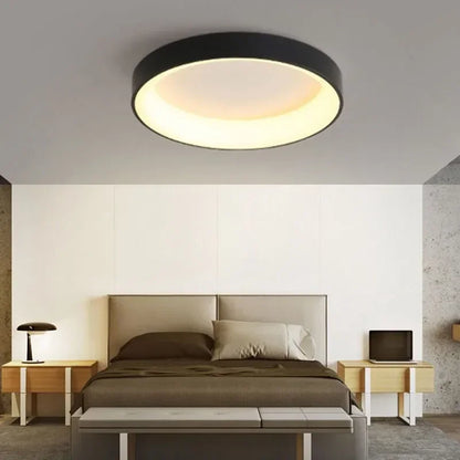 Nordic moderne ronde LED plafondlamp – zwart, wit of grijs.