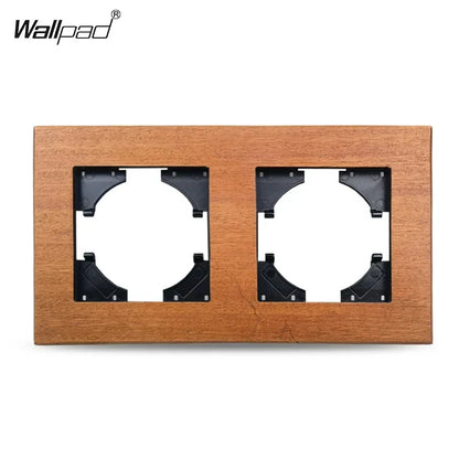 Wallpad Luxe Houten EU Stopcontact – Retro Schakelaar met USB, TV & Datapoort (110–250V)