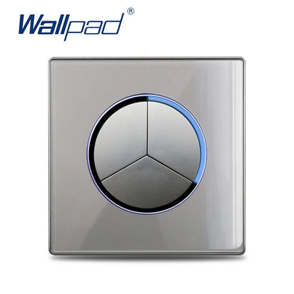 Wallpad Luxe Glazen Lichtschakelaar – 1/2/3/4-Gang Rond Design met LED-indicator (110–250V, 16A)