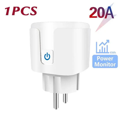 TUYA Smart Plug – WiFi/Zigbee EU Stopcontact, 16A/20A, Energiemeter, Spraakbesturing