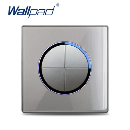 Wallpad Luxe Glazen Lichtschakelaar – 1/2/3/4-Gang Rond Design met LED-indicator (110–250V, 16A)