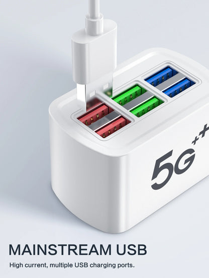 USB Power Strip Phone Charger Universal Adapter MultiPort Head Socket EU Plug Wall Charger For Iphone Xiaomi Socket HUB Splitter