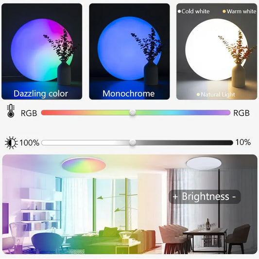 BENEWTON Slimme RGB & CCT LED Plafondlamp – App-bediening & Afstandsbediening (18–54W)