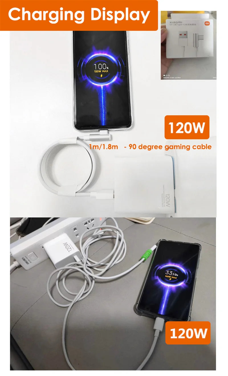 120W Xiaomi Charger Original Turbo Hyper Charge Fast Gan Charging Cable EU US Power Adapter Mi 13T Redmi Note 13 12 Pro+