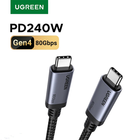 UGREEN USB-C naar USB-C Kabel – 80Gbps USB4 Gen4, 240W Snelladen & Thunderbolt 4