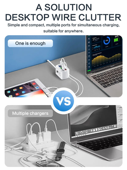 USB Power Strip Phone Charger Universal Adapter MultiPort Head Socket EU Plug Wall Charger For Iphone Xiaomi Socket HUB Splitter