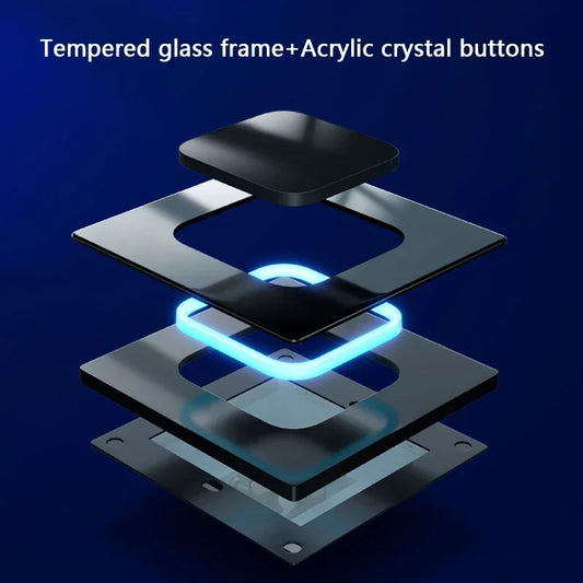 Depo Guye Glazen Lichtschakelaar – 1/2/3/4-Gang Touchpaneel met LED-indicator (110–250V)