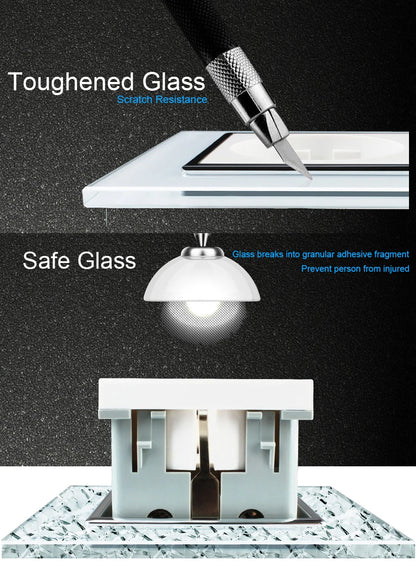 Wallpad zwart kristalglas schakelaar 1–3 gang – LED-indicator & 2‑weg