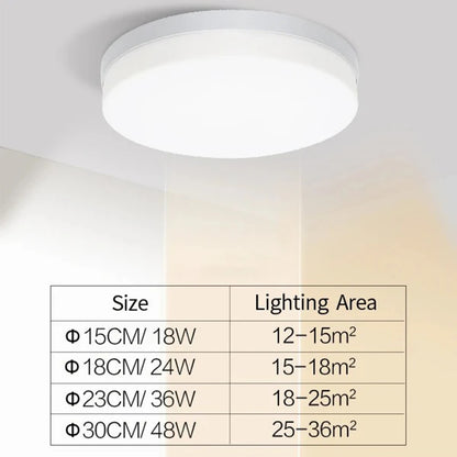 IRALAN Ultraslanke Ronde LED Plafondlamp – Minimalistisch Design, 18–48W, Wit Licht