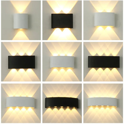 Up and Down LED Wall Lamp Waterproof IP65 Aluminium Interior Wall Light For Bedroom Living Room Corridor Indoor Outdoor Lighting